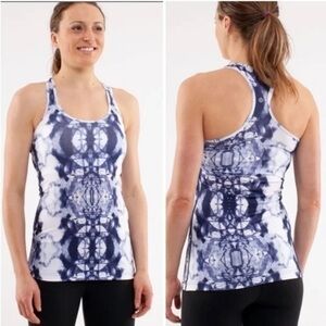 Lululemon Every Yogi Tank Top Racerback Ink Blot White Deep Indigo 6